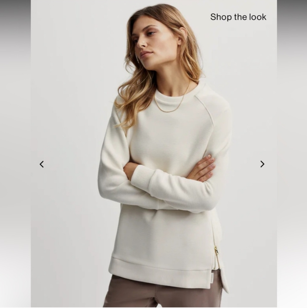 VARLEY manning ribbed side zipper crew neck sweater size medium Like new!